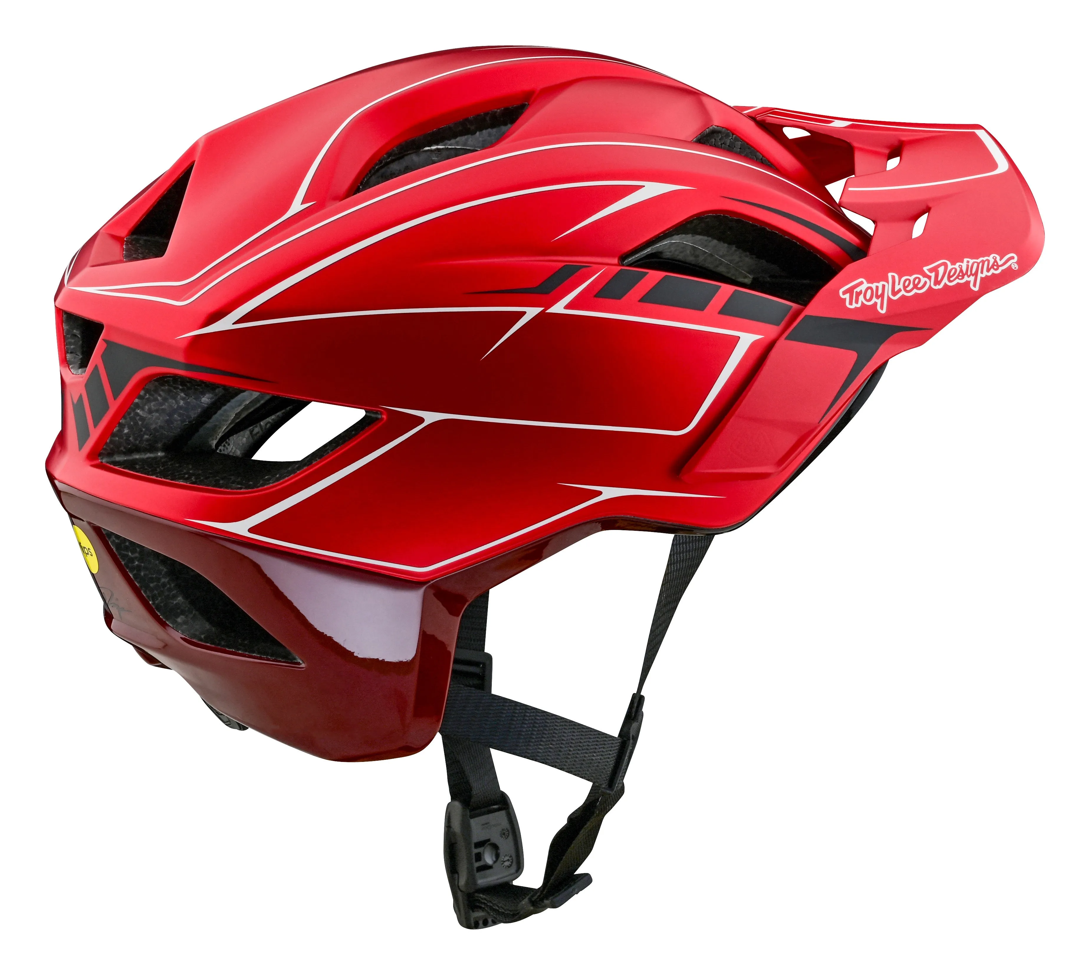 Troy Lee Designs Flowline SE MTB Helmet - Badge - Pinstripe - Red