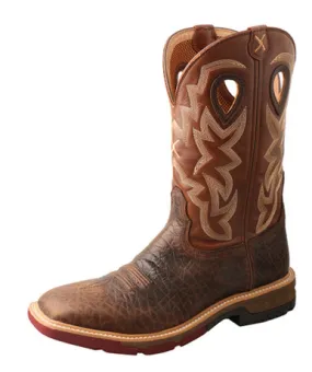 Twisted X | 12" AT WP  Spice Western Work Boot | Smokey Chocolate