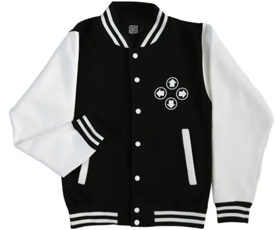 Unisex Varsity Jacket for Gamers: "Control Freak" | Cakes with Faces