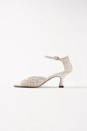 VERONICA - White Woven Leather Sandals