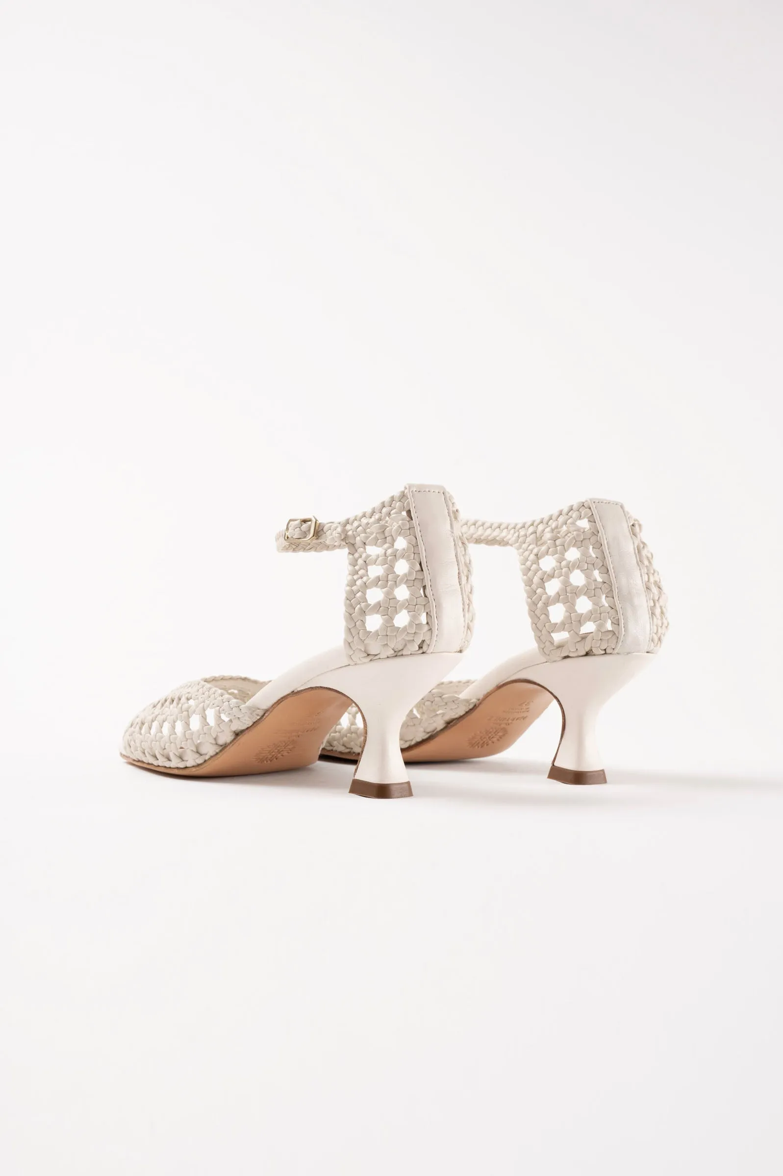 VERONICA - White Woven Leather Sandals