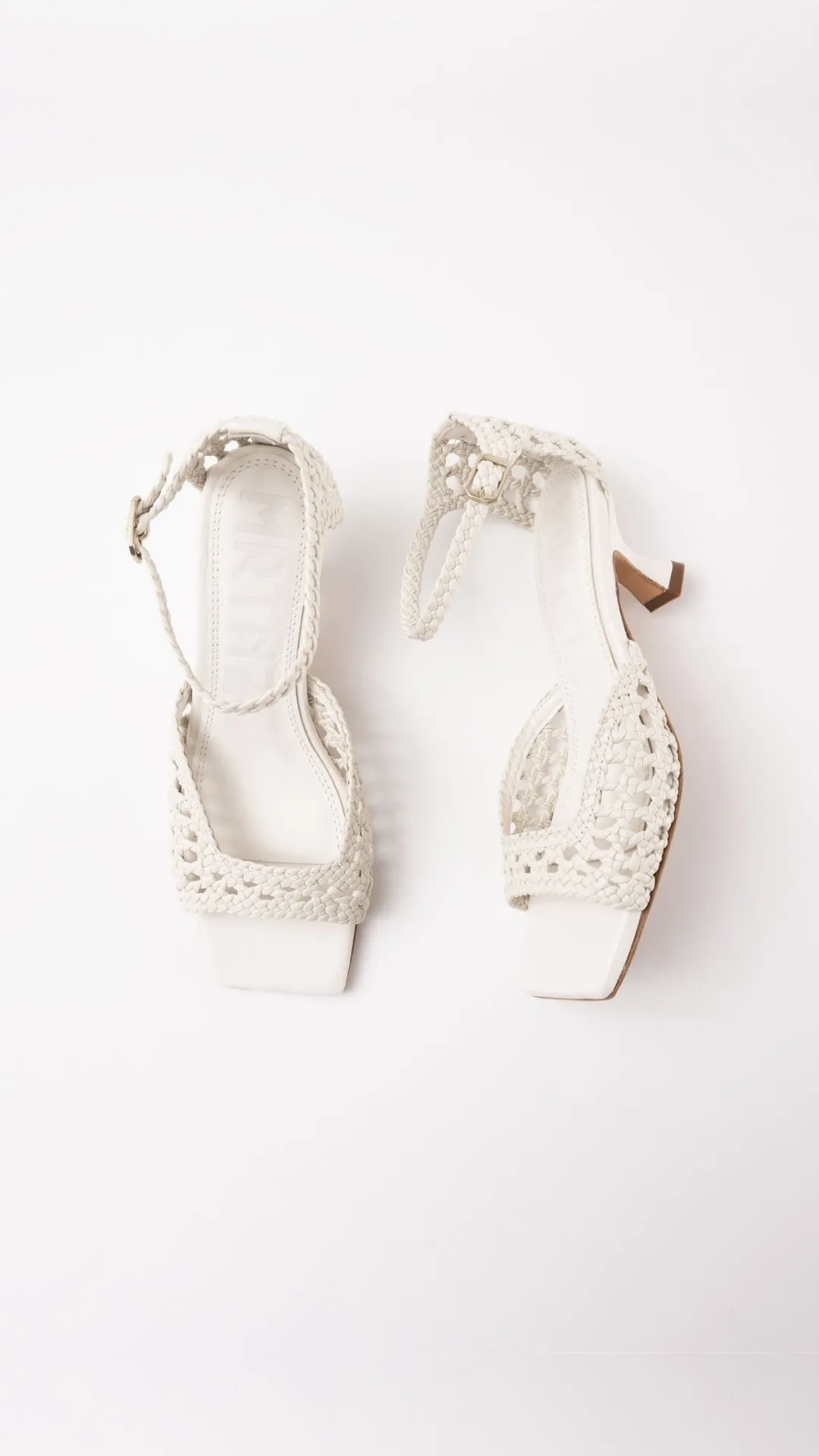 VERONICA - White Woven Leather Sandals