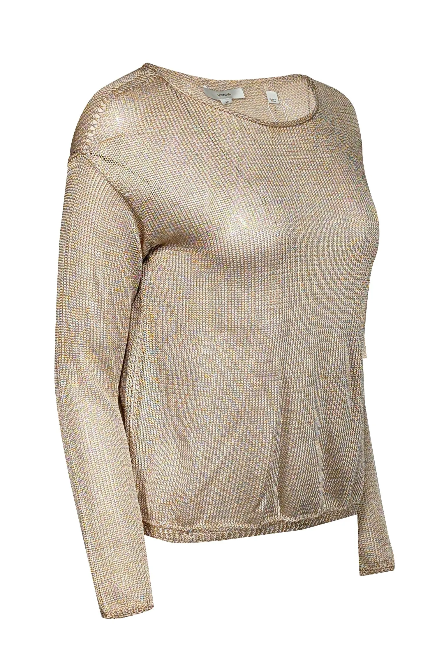 Vince - Gold Woven Knit Sweater Sz S