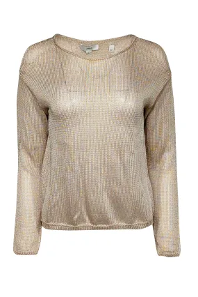 Vince - Gold Woven Knit Sweater Sz S