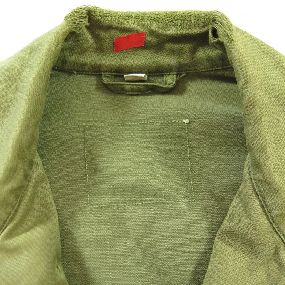 Vintage 40s WWII M-1943 Field Jacket Mens 34 Short US Military OG Sateen