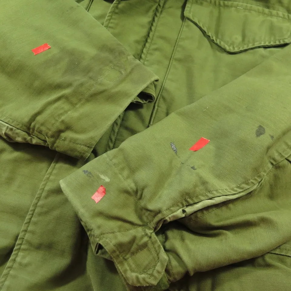 Vintage 60s Alpha Industries M-65 OG-107 Field Jacket S Short Vietnam Sateen