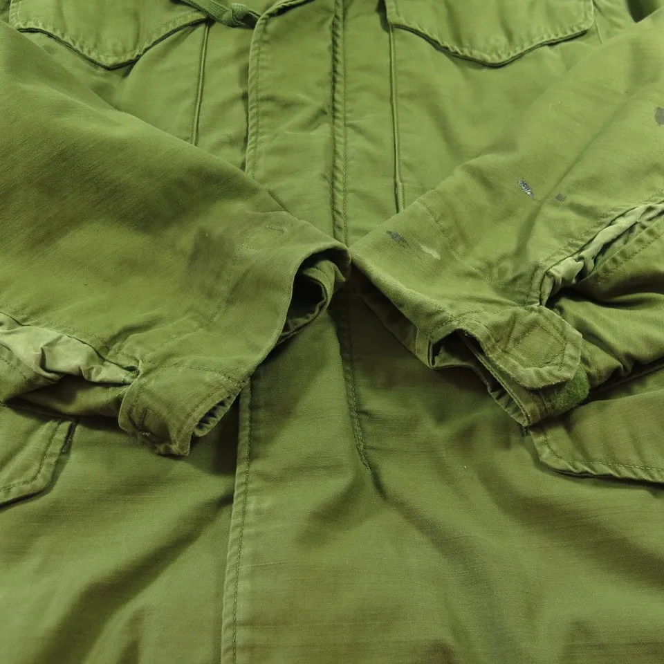 Vintage 60s Alpha Industries M-65 OG-107 Field Jacket S Short Vietnam Sateen