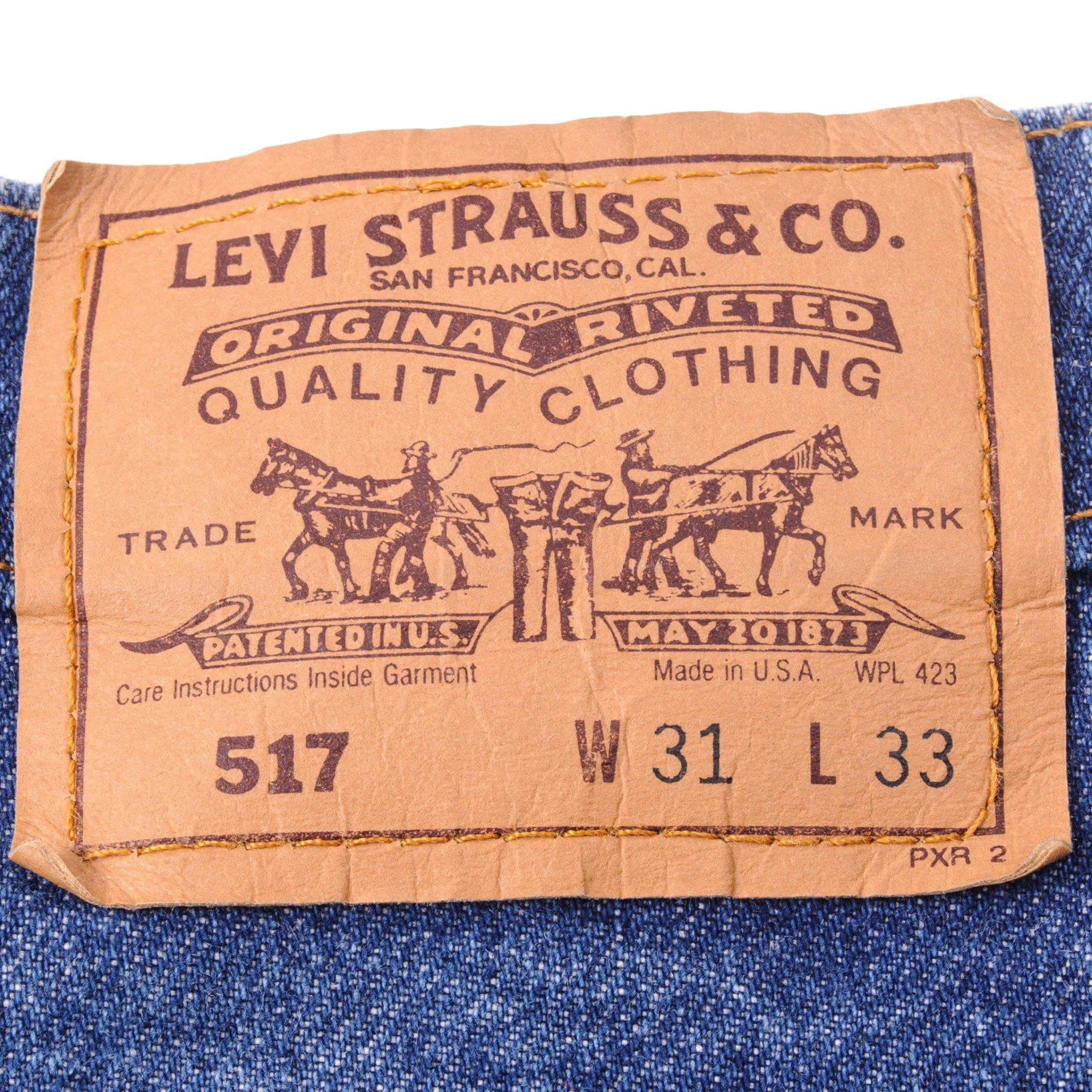 VINTAGE LEVIS 517 JEANS INDIGO 1988-1993 SIZE W30 L33 MADE IN USA