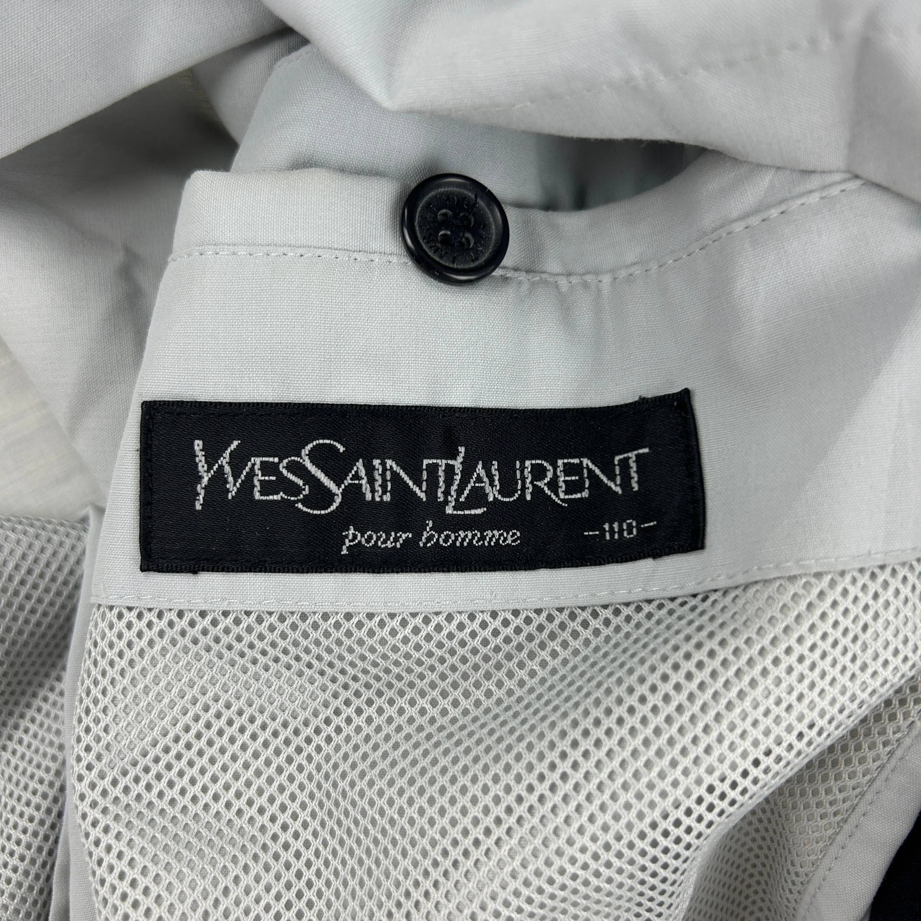 Vintage Yves Saint Laurent Grey Jacket XL Polyester 90s Style | Second Wave Vintage