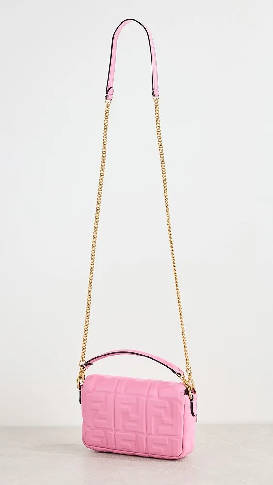 What Goes Around Comes Around   Fendi Pink Embossed Baguette Crossbody Mini Bag 