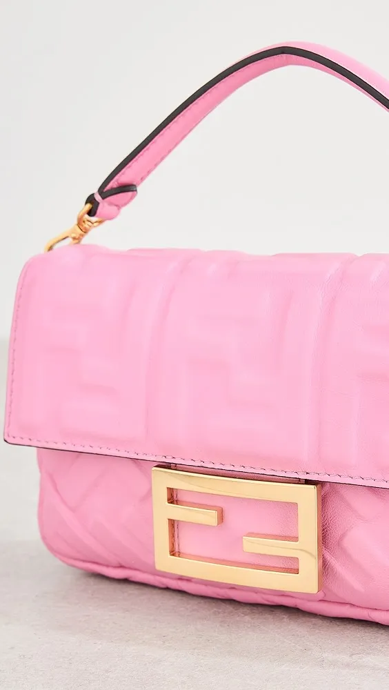 What Goes Around Comes Around   Fendi Pink Embossed Baguette Crossbody Mini Bag 