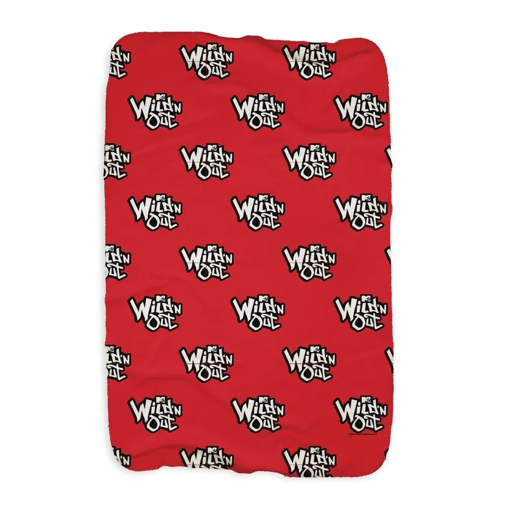 Wild 'N Out Official Logo Pattern Sherpa Blanket