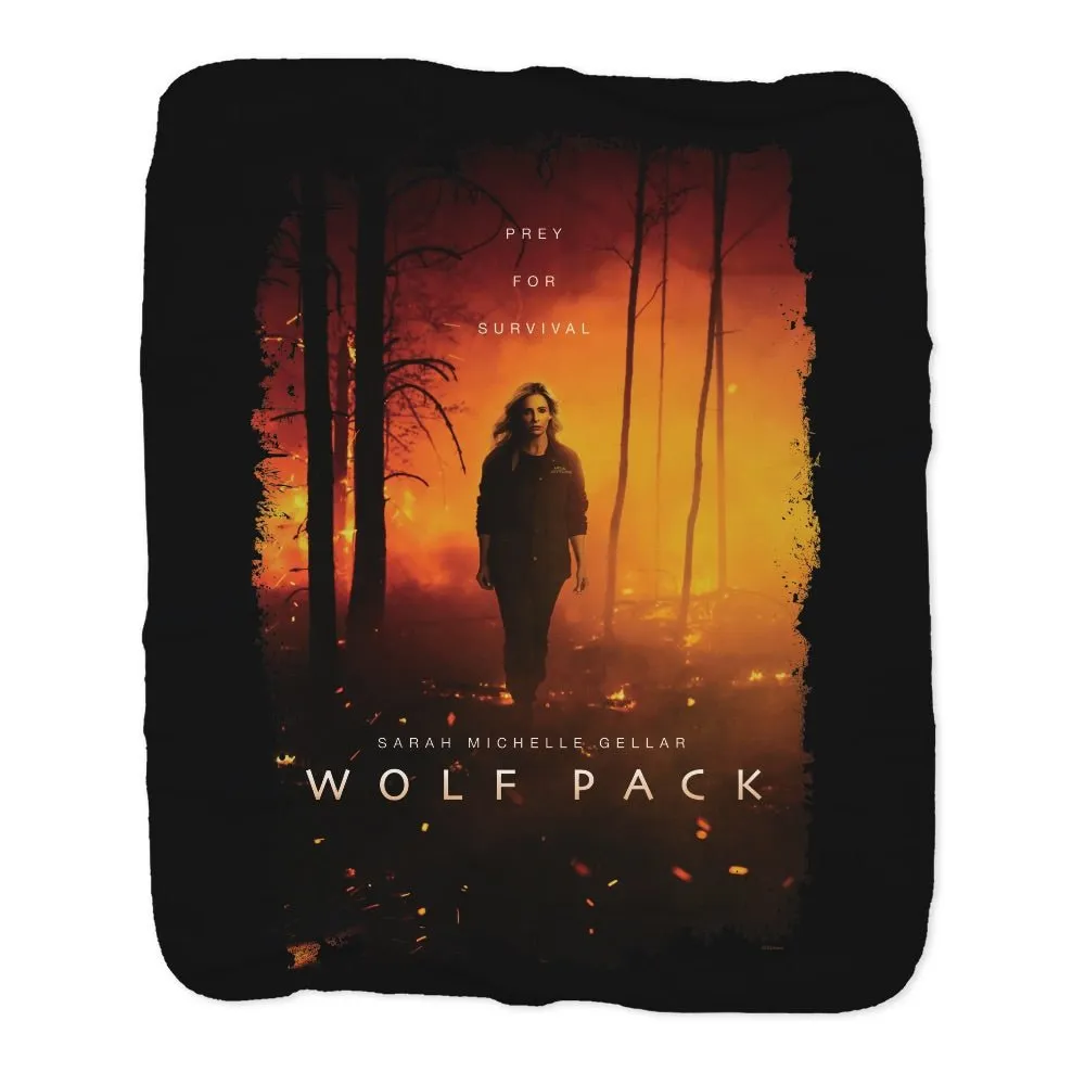 Wolf Pack Prey For Survival Tan Sherpa Blanket