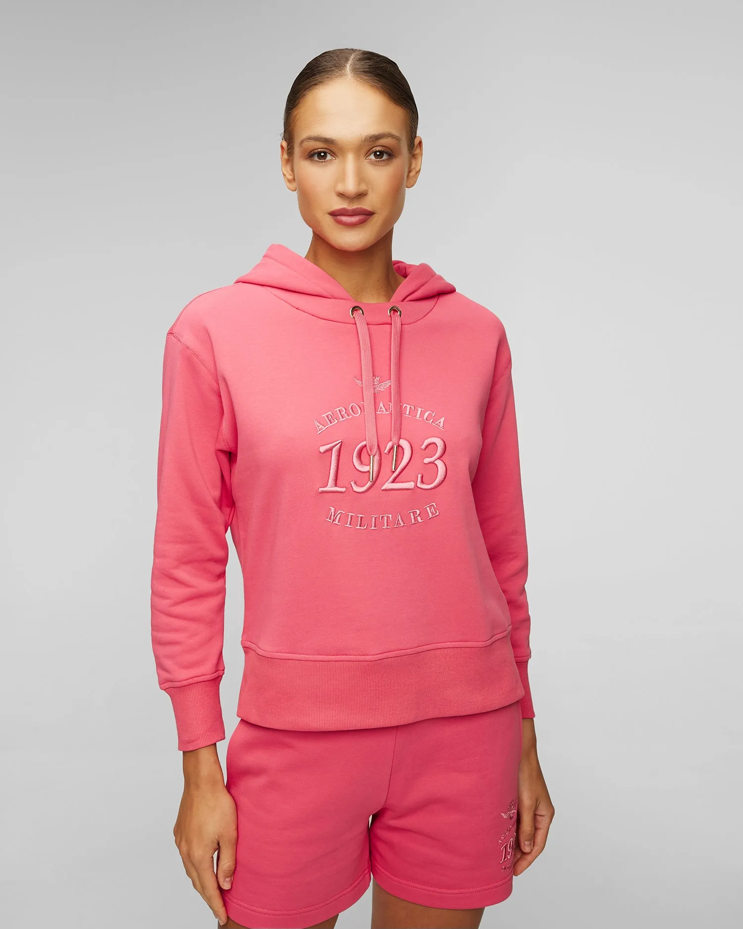 Women's pink hoodie Aeronautica Militare 241fe1888df541-19315