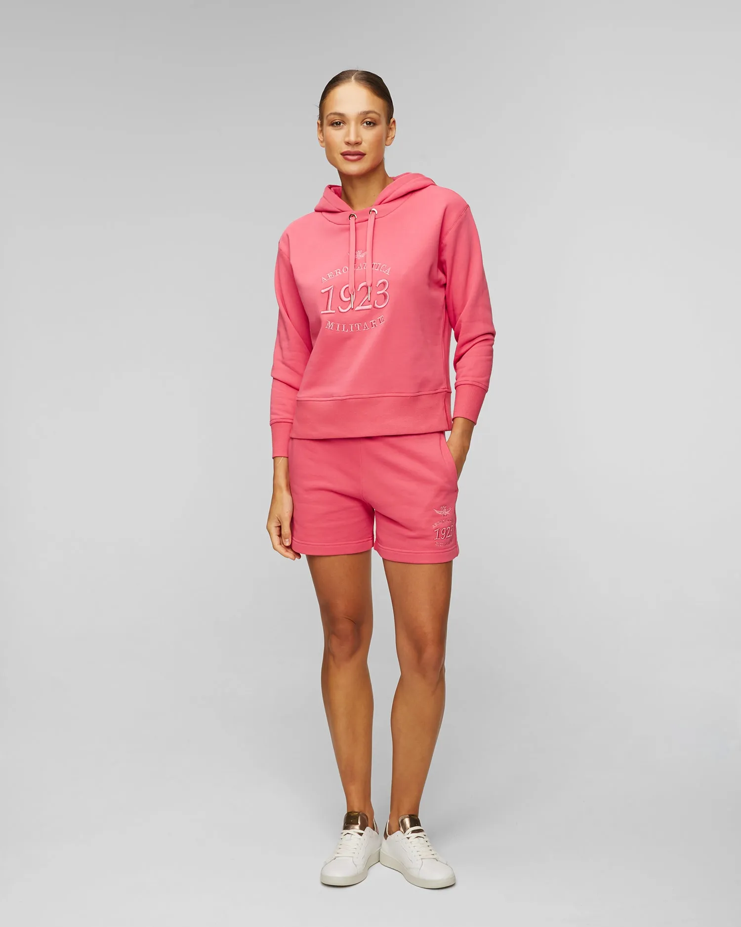 Women's pink hoodie Aeronautica Militare 241fe1888df541-19315