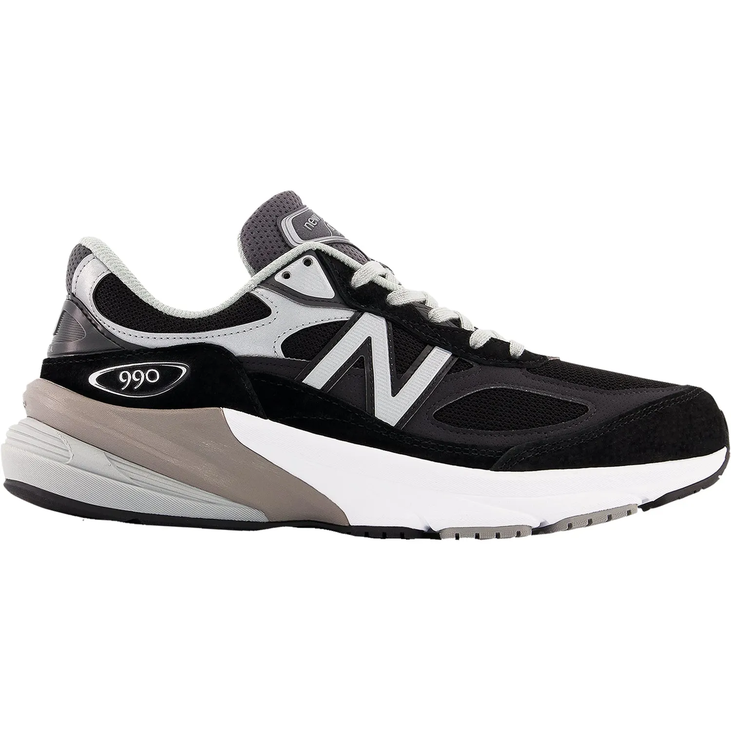 Women's New Balance W990BK6 Black/White Suede/Mesh