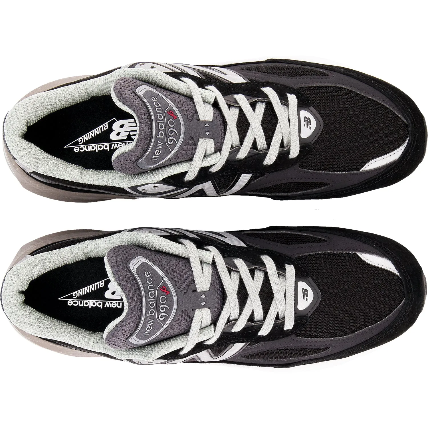 Women's New Balance W990BK6 Black/White Suede/Mesh