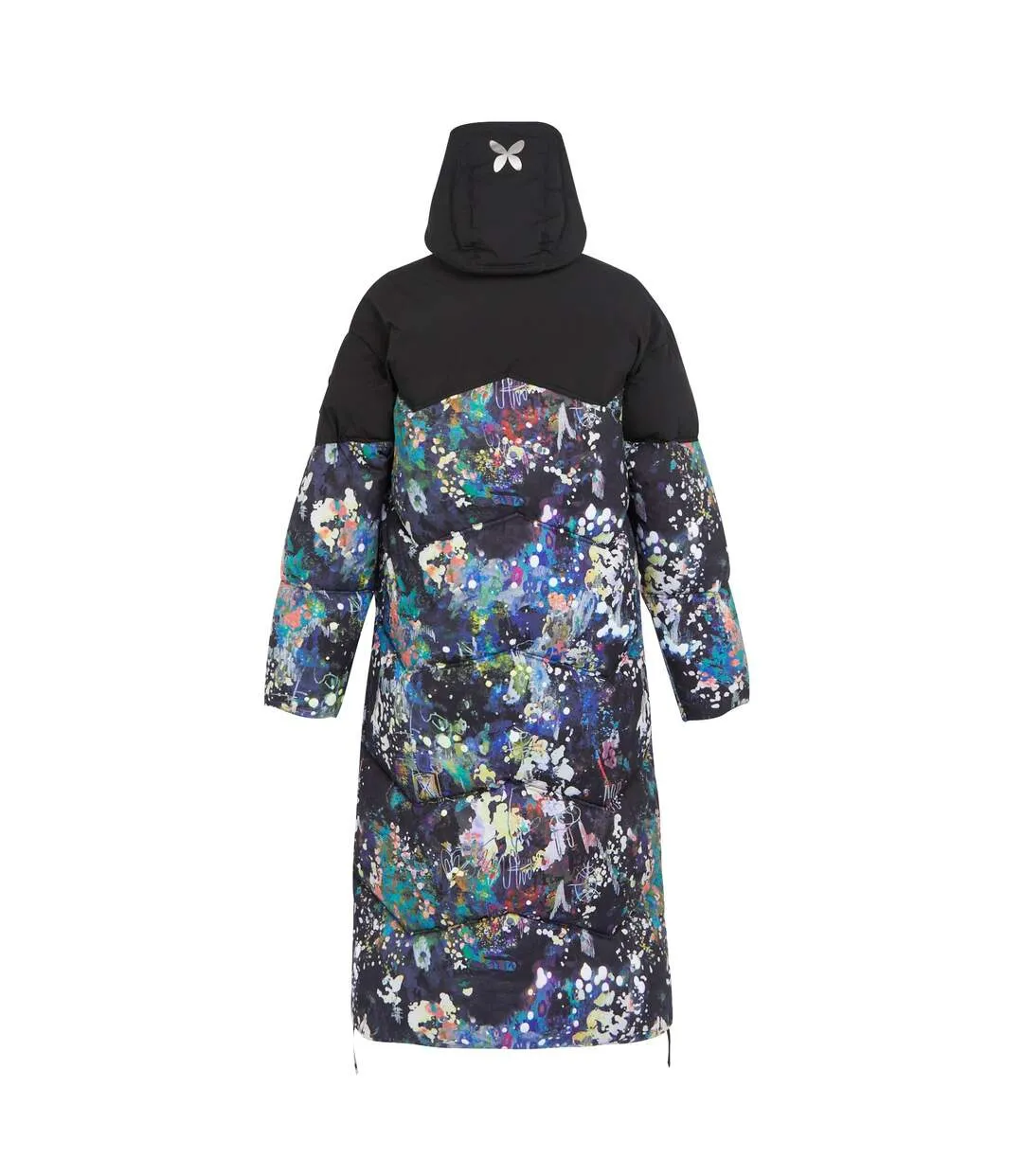 Womens/ladies christian lacroix milhaud paint splatter longline padded jacket black Regatta