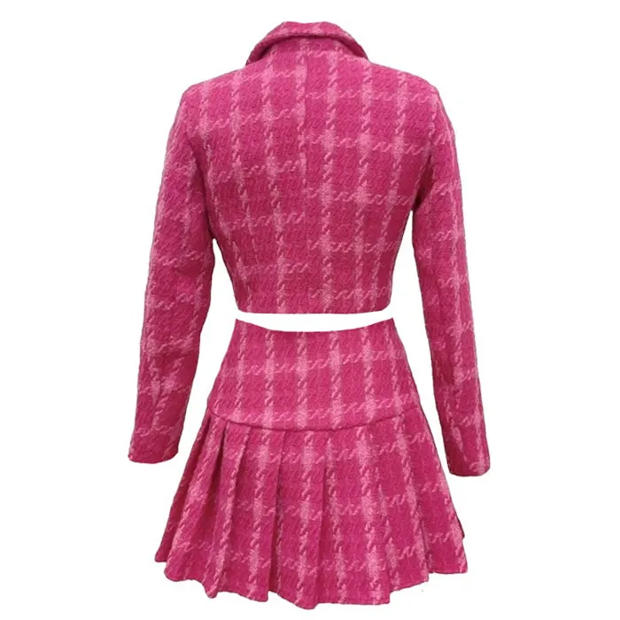 Y2K Pink Tweed Jacket & Skirt Co-Ord