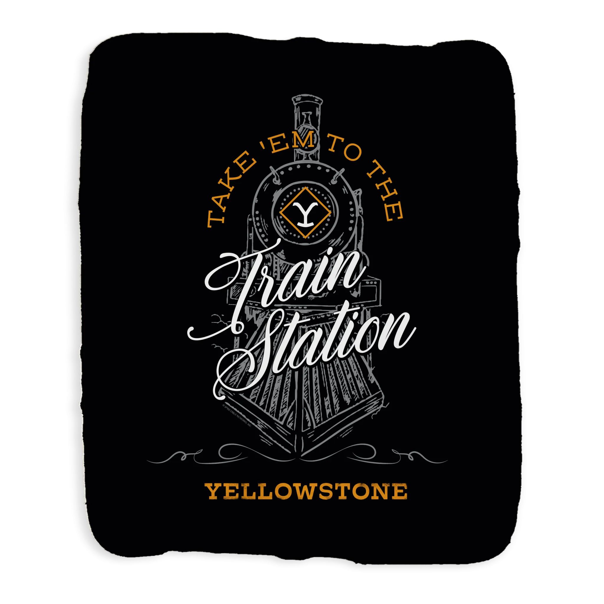 Yellowstone Take 'Em To The Train Station Sherpa Blanket