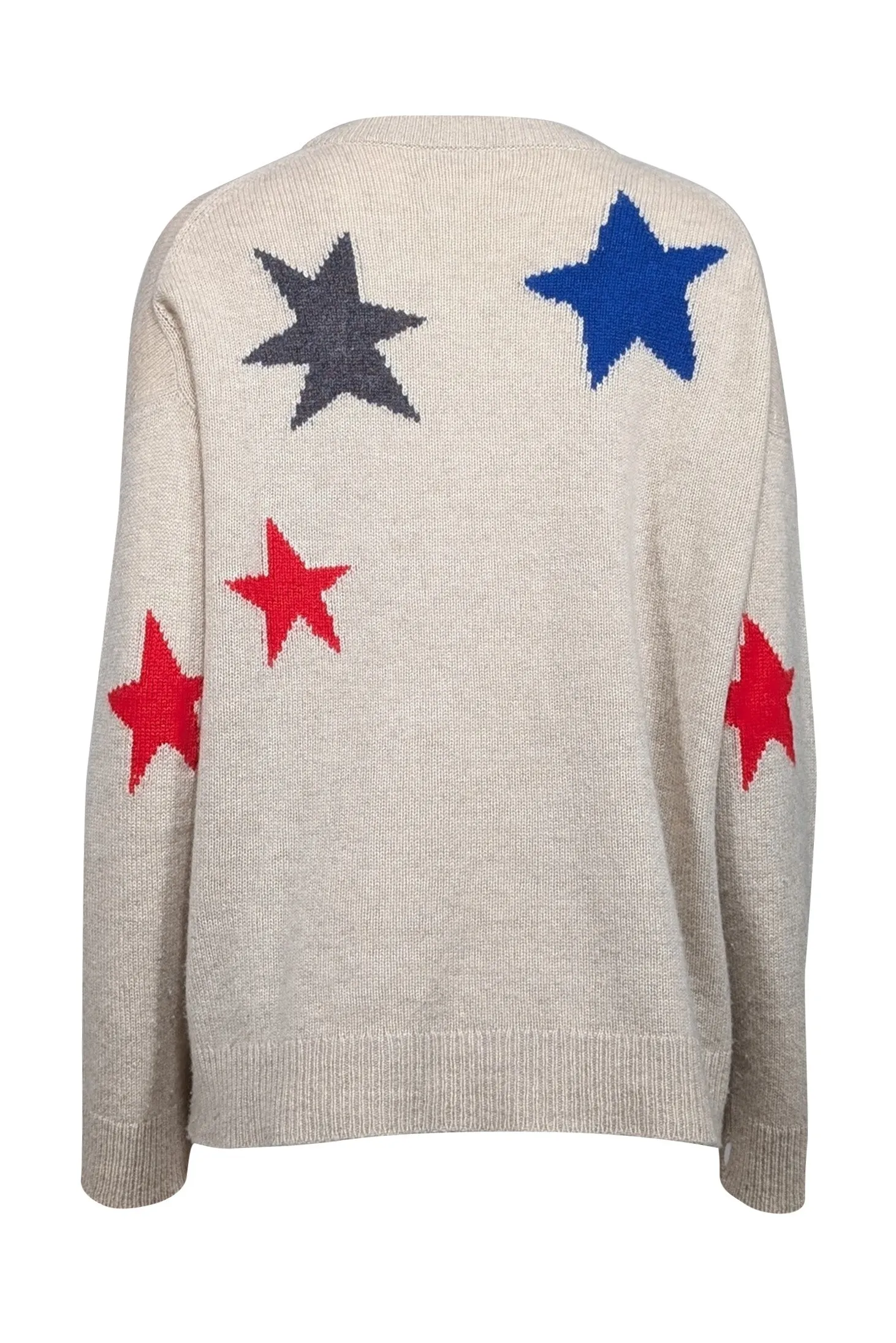 Zadig & Voltaire - Beige Cashmere Sweater w/ Star Pattern Sz M